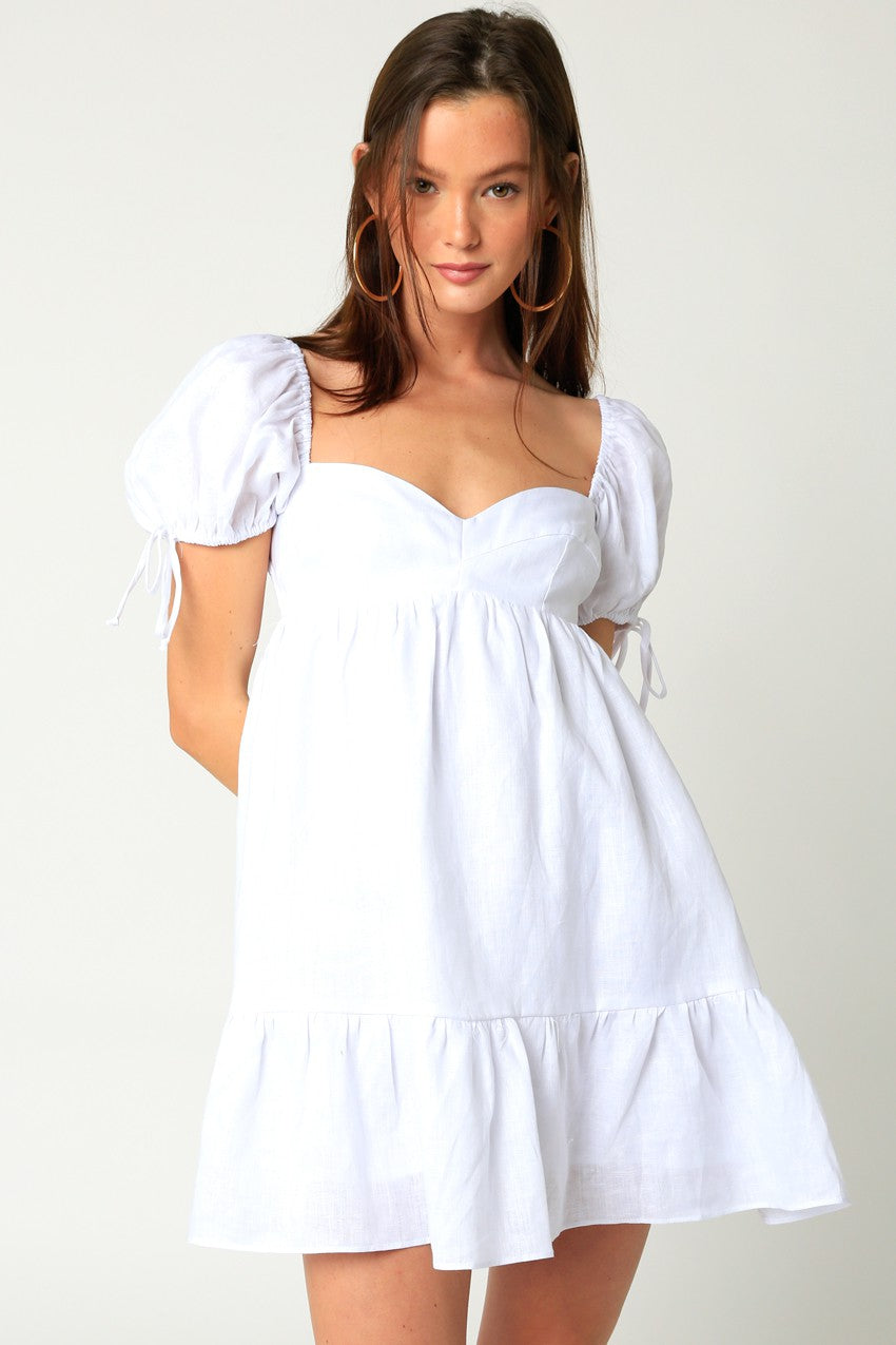 ワンピース overdue flair : 25SS / BABYDOLL MINI DRESS (PURE WHITE) White Babydoll Mini Dress – SO Refined Boutique