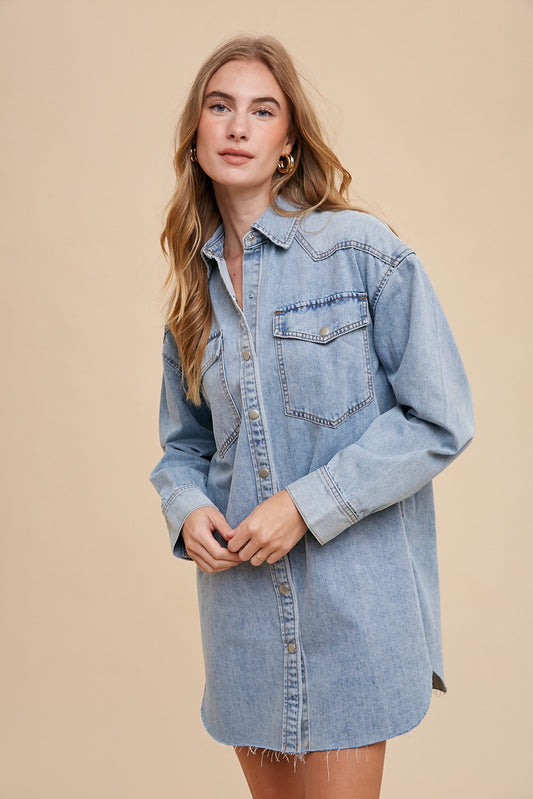 Denim Button Down Shirt Dress